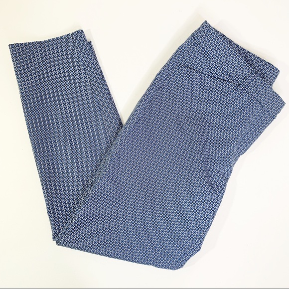 ADRIENNE VITTADINI Blue & White Ankle Trousers - Picture 5 of 8